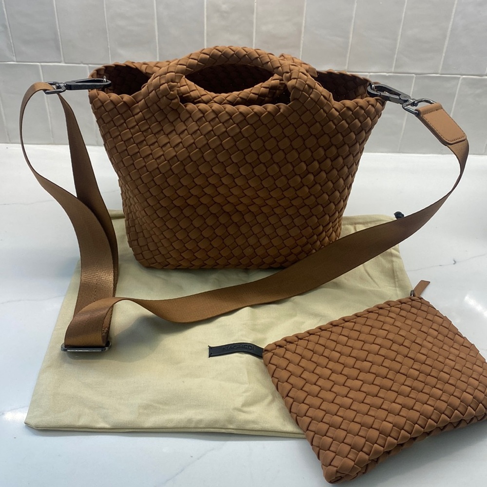 Brown Woven Leather Tote Bag